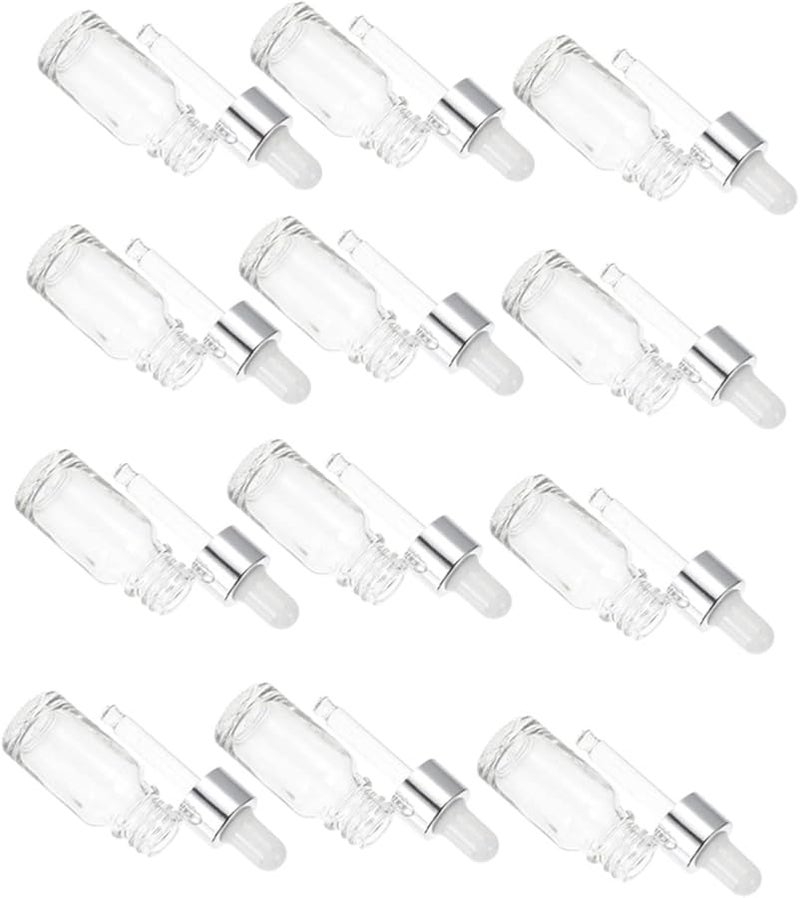 12pcs Glass Dropper Bottles 9.7X2.9CM Travel Leak Proof Reusable Eyedropper Containers - Image 1